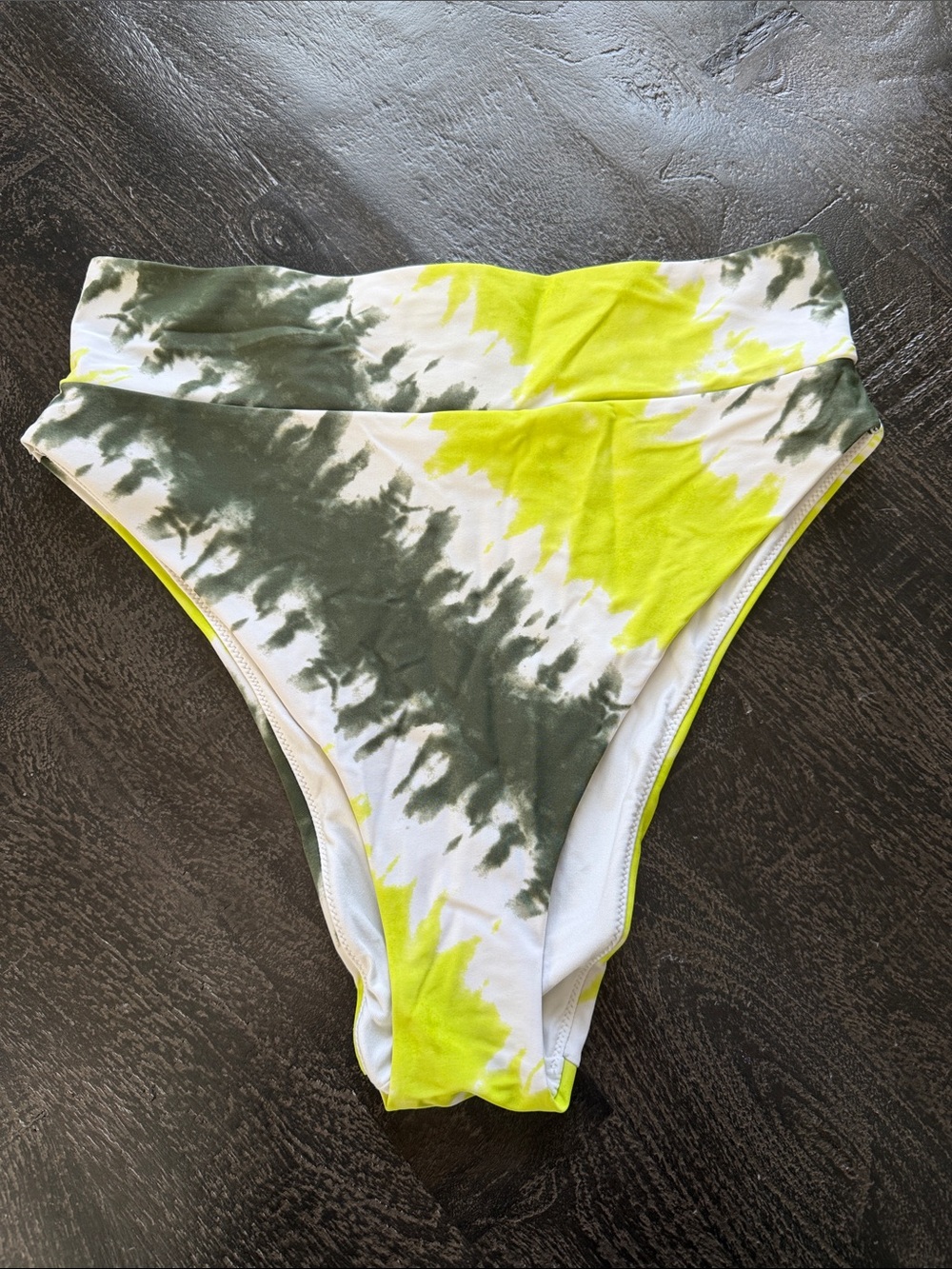 aerie Neon Yellow Tie-Dye Bikini Bottoms